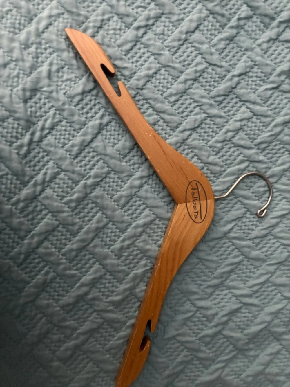 Talbots Wooden Suit Hangers in Light Brown with Silver Hooks